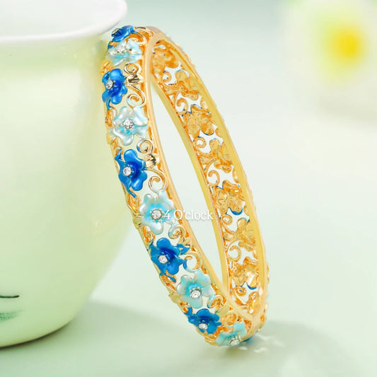 ✨🏰VC22: Cloisonné Vintage Victorian Bangles : Blue 🌸🕯️