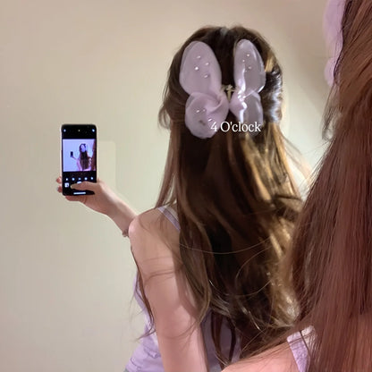 Pinteresty Soft Mesh Butterfly Hair Claws: Light purple