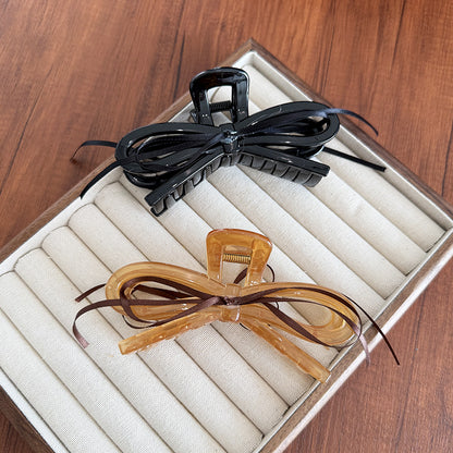 Dainty Ribbon Hairclaws: Black