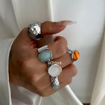 ✨RS76: Maximalistic Finger Ring Sets (Silver) - 5pcs (Full set adjustable)