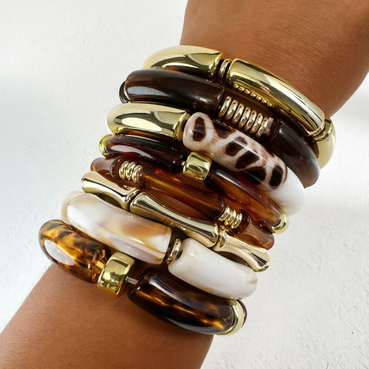 HC223: Trendy Resin Bangle Set (8pcs)