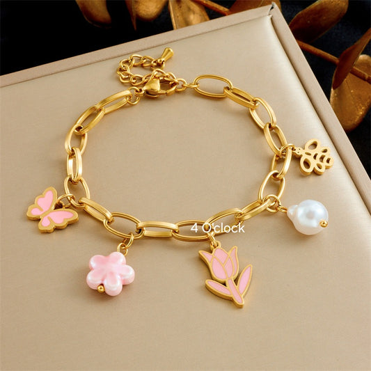 CS03: 18K Gold Plated Premium Stainless Steel Charm Bracelet
