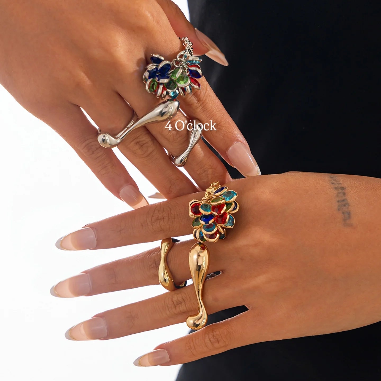✨RS115: Maximalistic Finger Ring Sets (Golden) - 3pcs (Adjustable-Non adjustable mixed sizes)