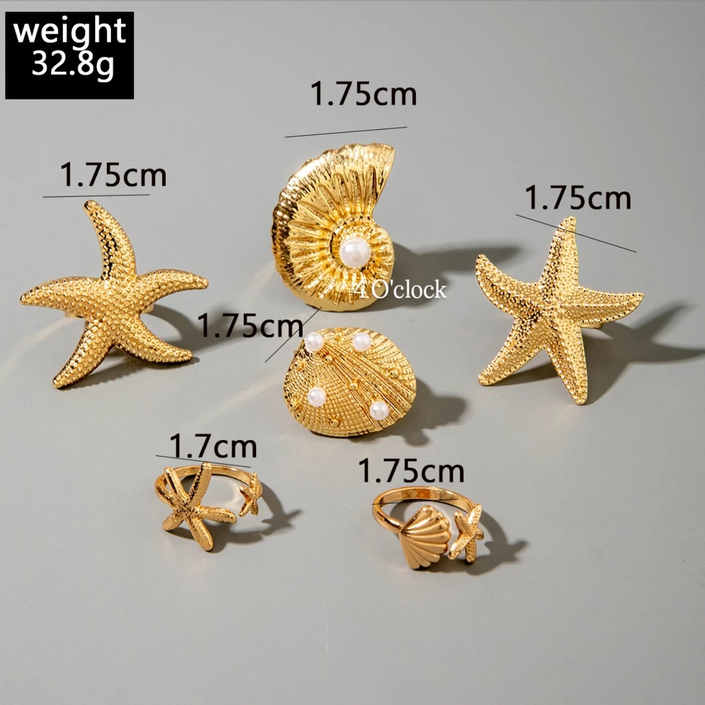✨RS94: Maximalistic Finger Ring Sets (Golden) - 6pcs (Full set adjustable)