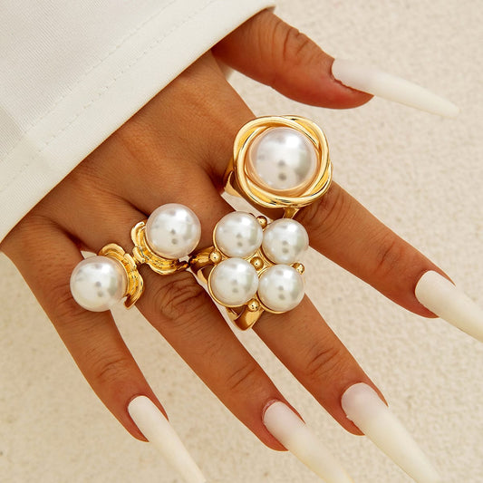 RS190: Maximalistic Finger Ring Sets (Golden) - 3pcs