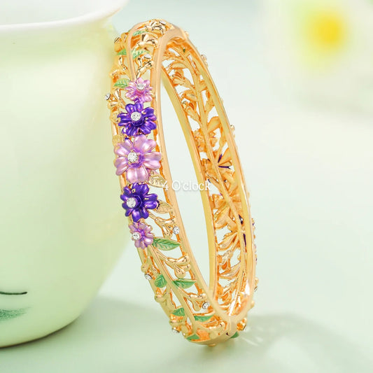 ✨🏰VC29: Cloisonné Vintage Victorian Bangles : Purple 🌸🕯️
