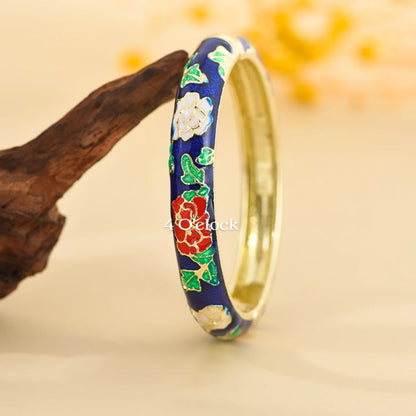 ✨🦢VC97: Vintage Victorian Enamel Bangles : Blue Éclat  🌸🕯️