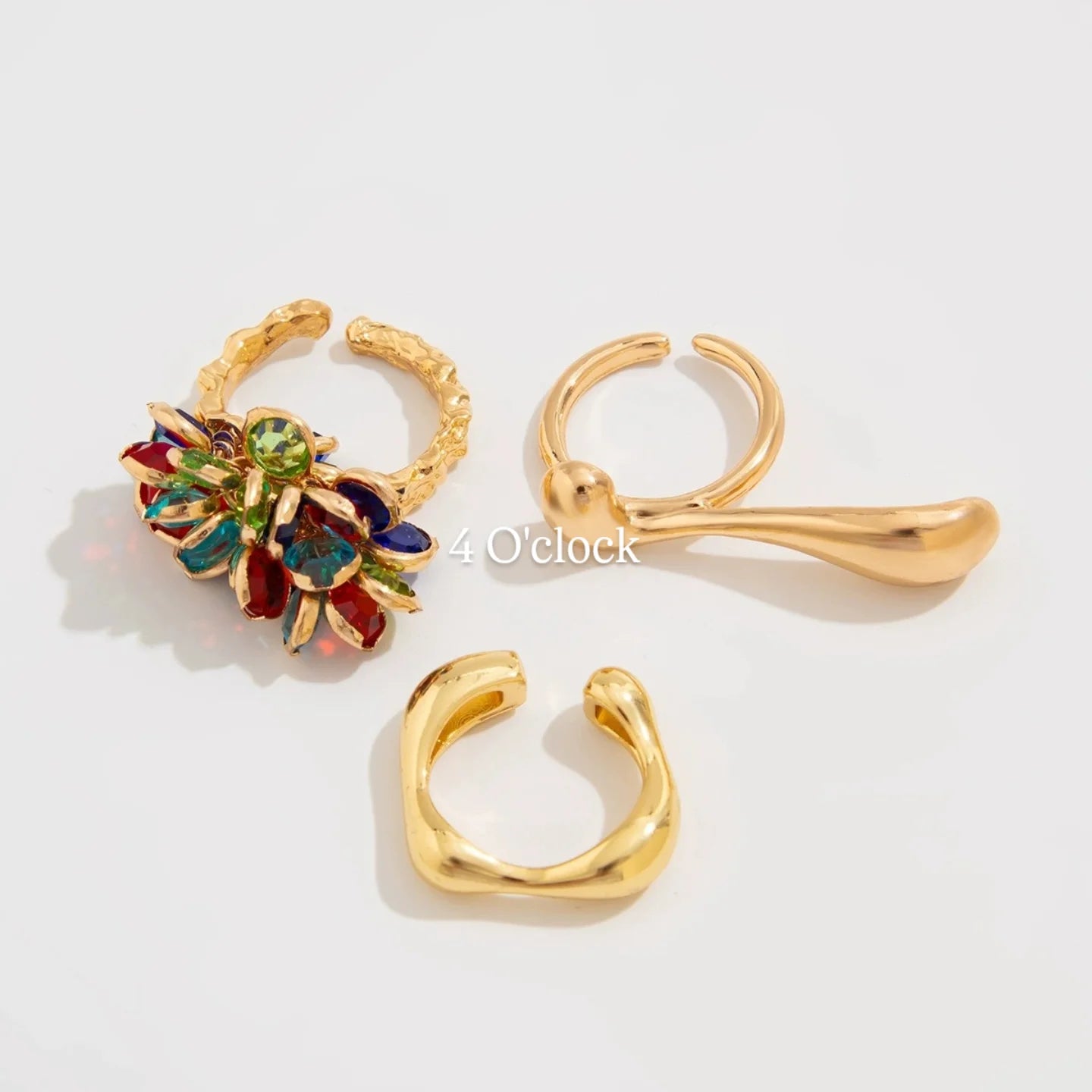 ✨RS115: Maximalistic Finger Ring Sets (Golden) - 3pcs (Adjustable-Non adjustable mixed sizes)