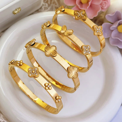CB36: 18k Gold Plated Premium Stainless Steel Cuff Bangles