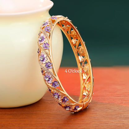 ✨🏰VC57: Cloisonné Vintage Victorian Bangles : Purple 🌸🕯️