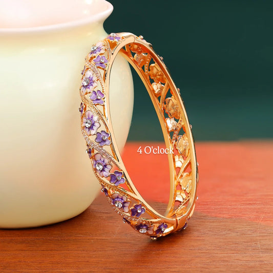 ✨🏰VC57: Cloisonné Vintage Victorian Bangles : Purple 🌸🕯️