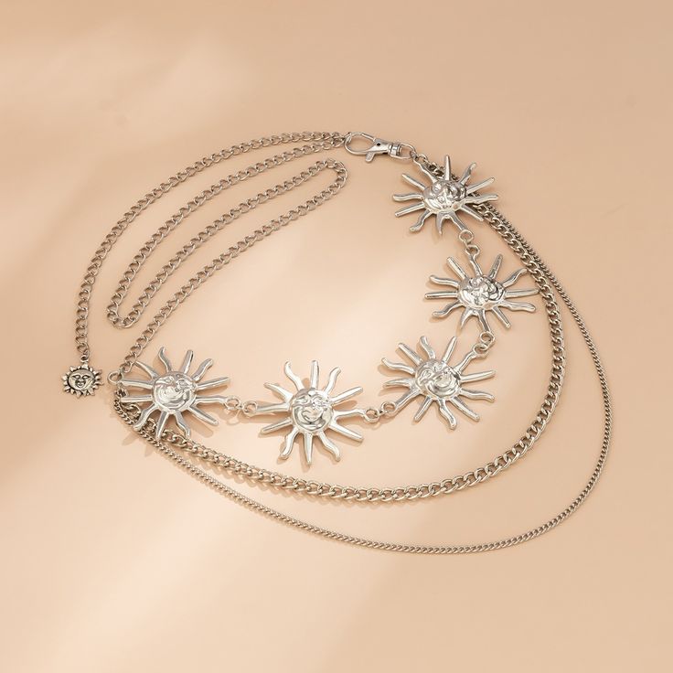WC04: Pinteresty Waist Chains: Silver Sun