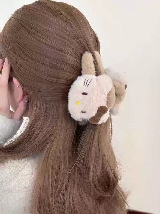 Hello Kitty Plushy Hairclaws: Coffee