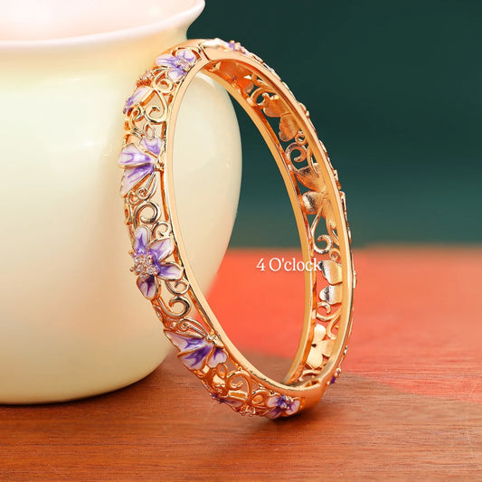 ✨🏰VC41: Cloisonné Vintage Victorian Bangles : Purple 🌸🕯️