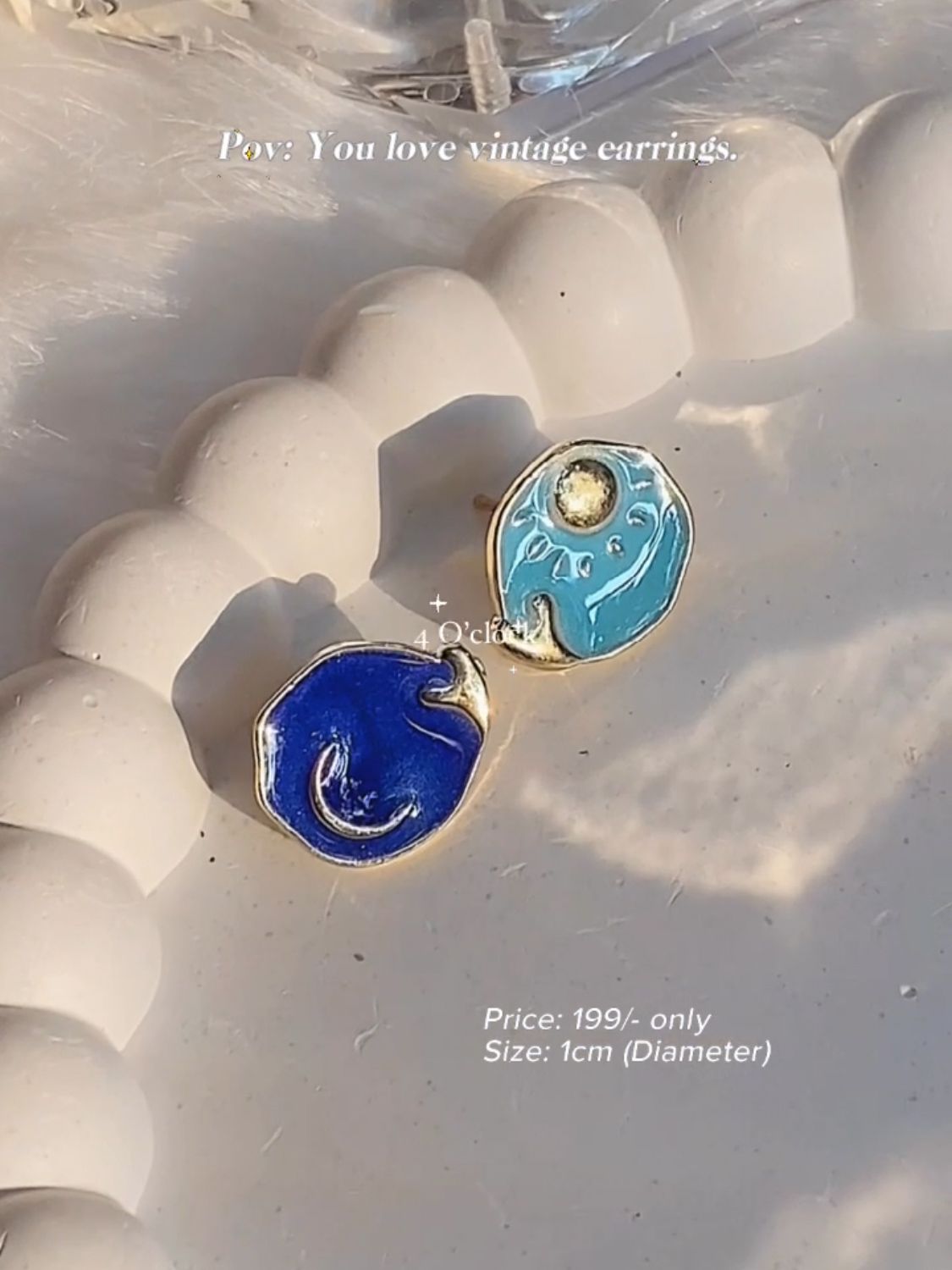 Vintage Earrings: Sun-Moon