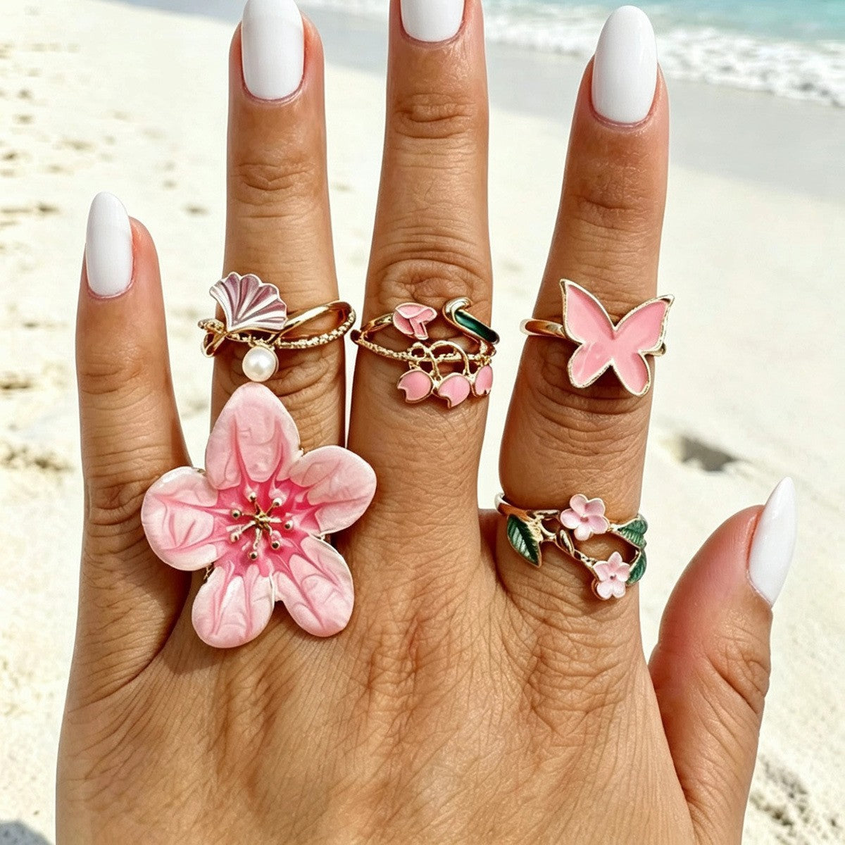 RS120: Maximalistic Finger Ring Sets (Golden) - 5pcs