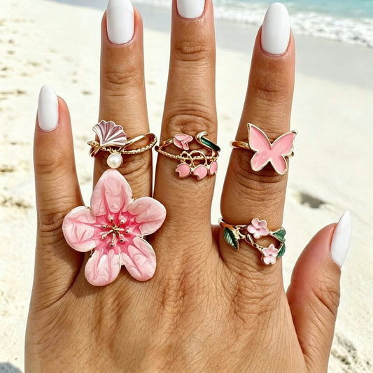 RS120: Maximalistic Finger Ring Sets (Golden) - 5pcs