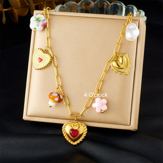 CS10: 18K Gold Plated Premium Stainless Steel Charm Necklace