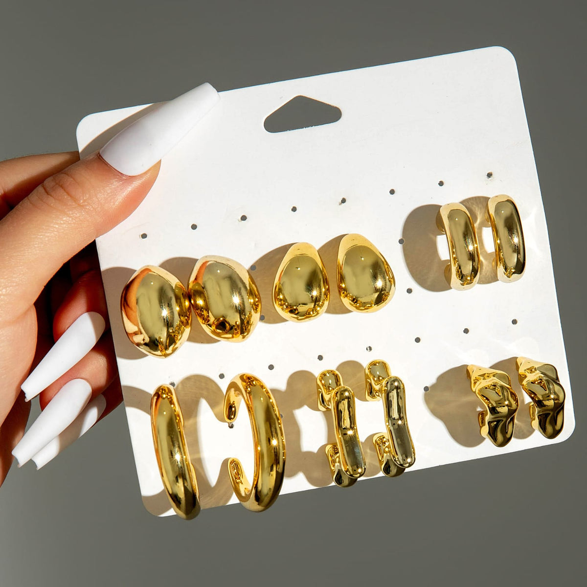 ES10: Maximalist Golden Earrings Set (6 pair)