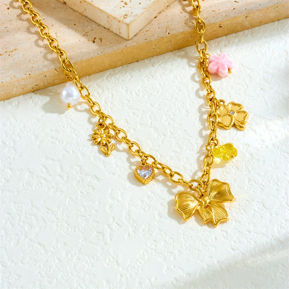 CN13: 18K Gold Plated Premium Stainless Steel Charm Necklace