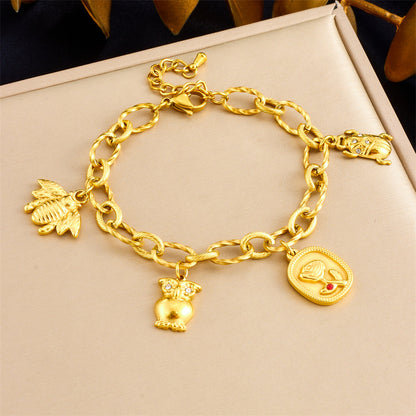BN11: 18K Gold Plated Premium Stainless Steel Charm Bracelet