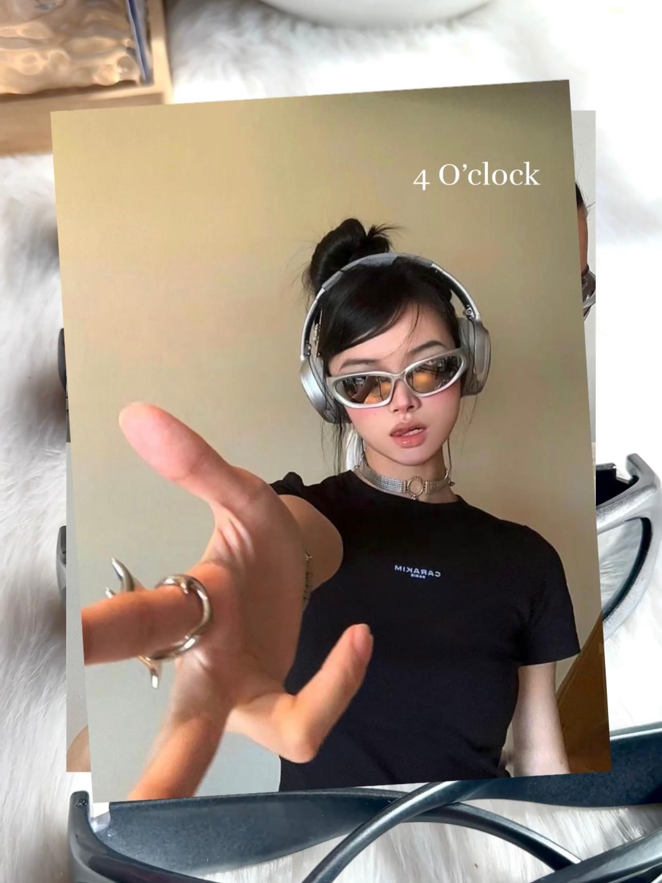 S09: Pinteresty Y2k Sports Sunglasses - Silver + Silver (with box) Unisex