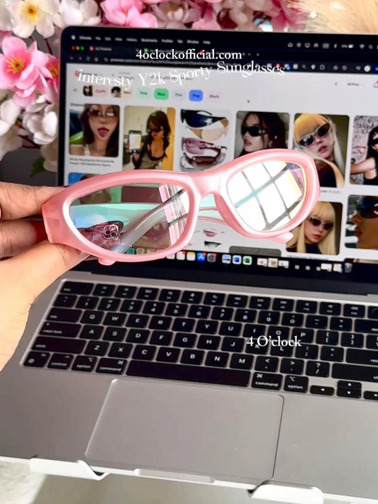 S10: Pinteresty Y2k Sports Sunglasses - Pink Glazed (with box)