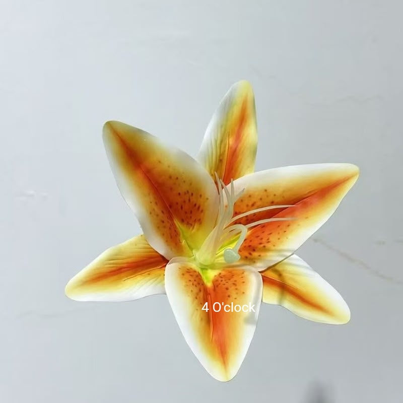 Artificial Lily Side Hair Clip: Orange
