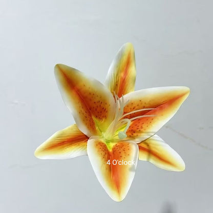 Artificial Lily Side Hair Clip: Orange