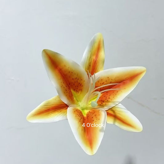Artificial Lily Side Hair Clip: Orange