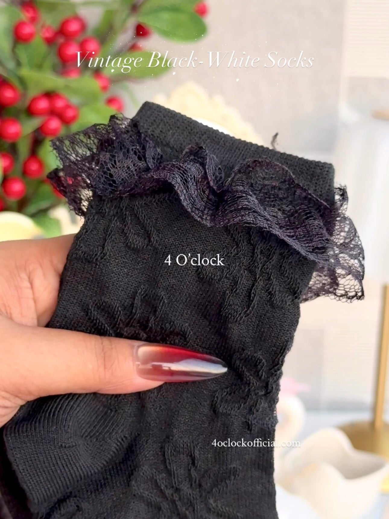 2.Vintage Socks: Black Lace