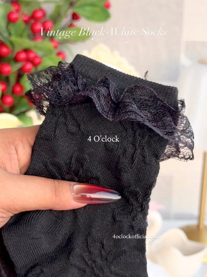2.Vintage Socks: Black Lace