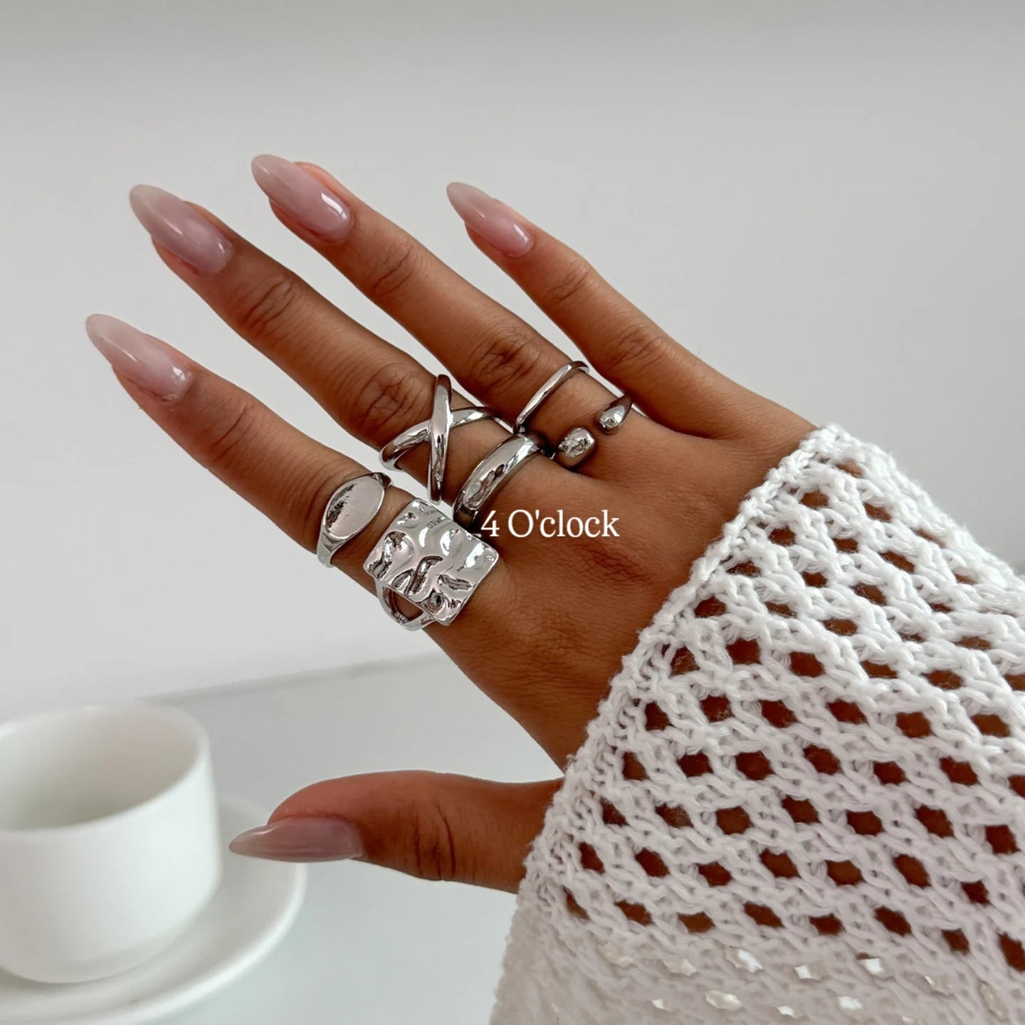 ✨RS106: Maximalistic Finger Ring Sets (Silver) - 6pcs (Full set adjustable)