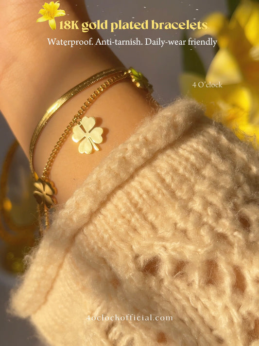 B02: 18k Gold Plated Stainless Steel Minimalist Bracelet