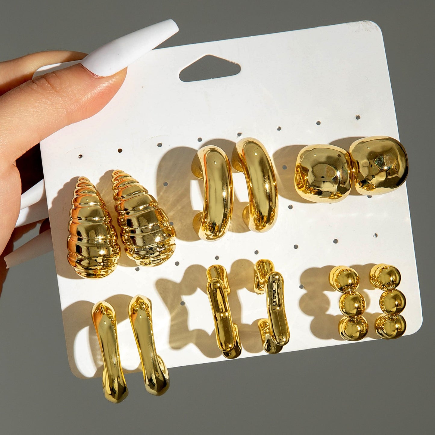 ES2: Maximalist Golden Earrings Set (6 pair)