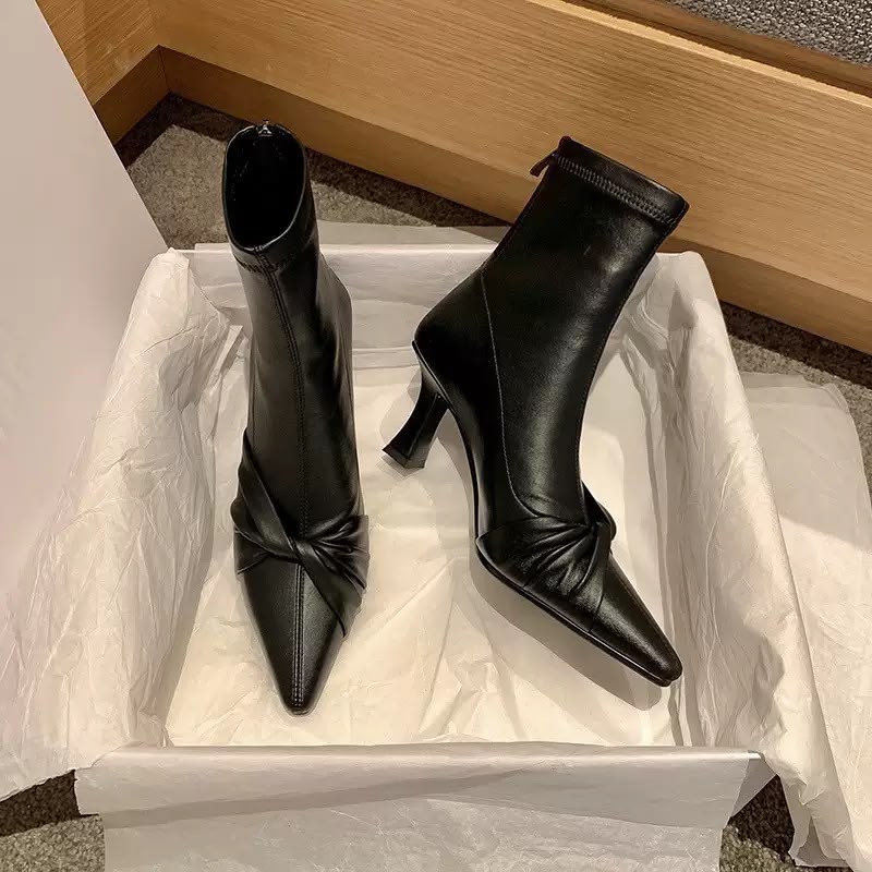 Ankle Bow Boots: Black, Brown, Off-white (PRE ORDER ONLY)