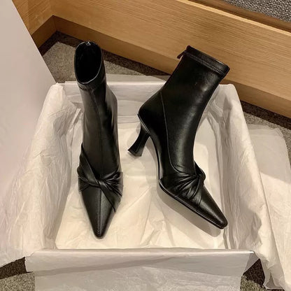 Ankle Bow Boots: Black, Brown, Off-white (PRE ORDER ONLY)
