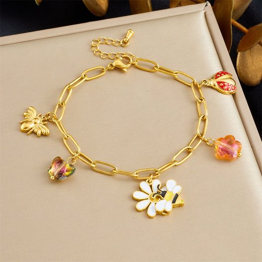 BN05: 18K Gold Plated Premium Stainless Steel Charm Bracelet