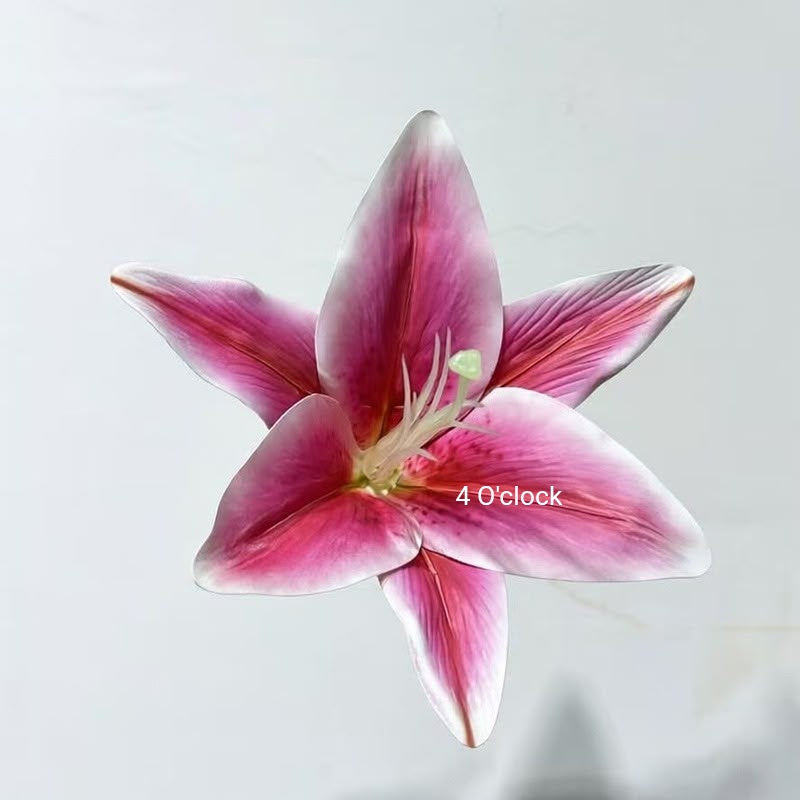 Artificial Lily Side Hair Clip: Dark Pink