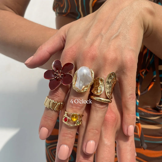 ✨RS63: Maximalistic Finger Ring Sets (Golden) - 6pcs (Full set adjustable)