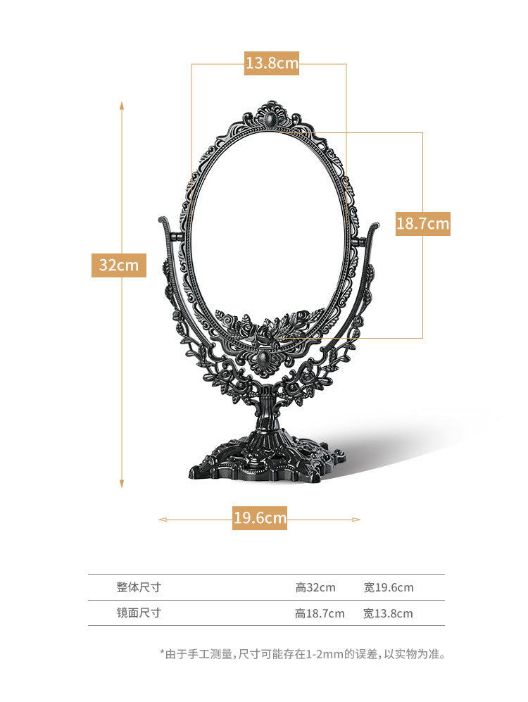 M25: Vintage Mirror: Vintage Oval: Black