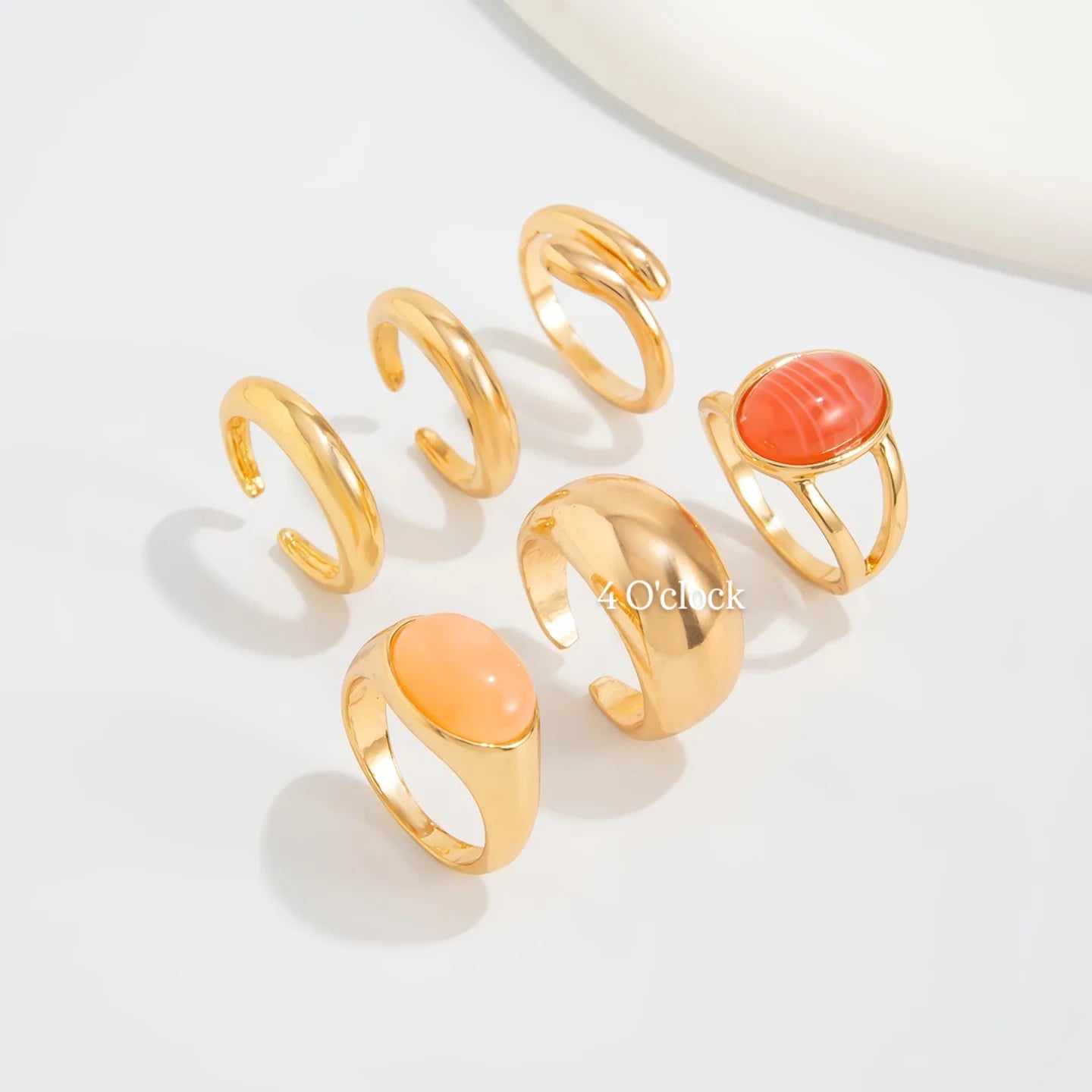 ✨RS102: Maximalistic Finger Ring Sets (Golden) - 6pcs (not adjustable)