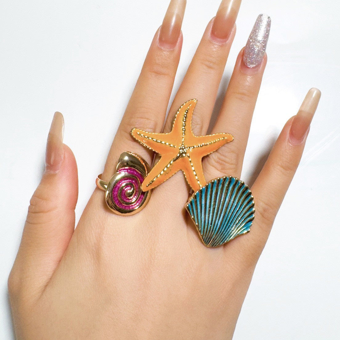 RS123: Maximalistic Finger Ring Sets  - 3pcs
