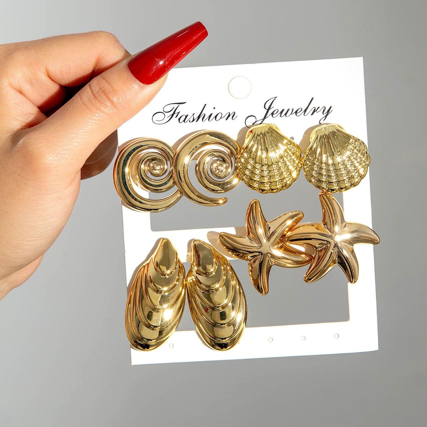 ES1: Maximalist Golden Earrings Set (4 pair)
