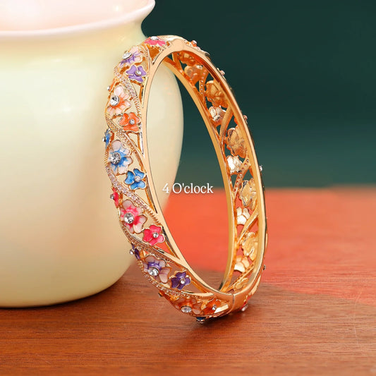 ✨🏰VC60: Cloisonné Vintage Victorian Bangles : Multicolor 🌸🕯️