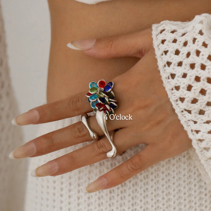 ✨RS116: Maximalistic Finger Ring Sets (Silver) - 3pcs (Adjustable-Non adjustable mixed sizes)