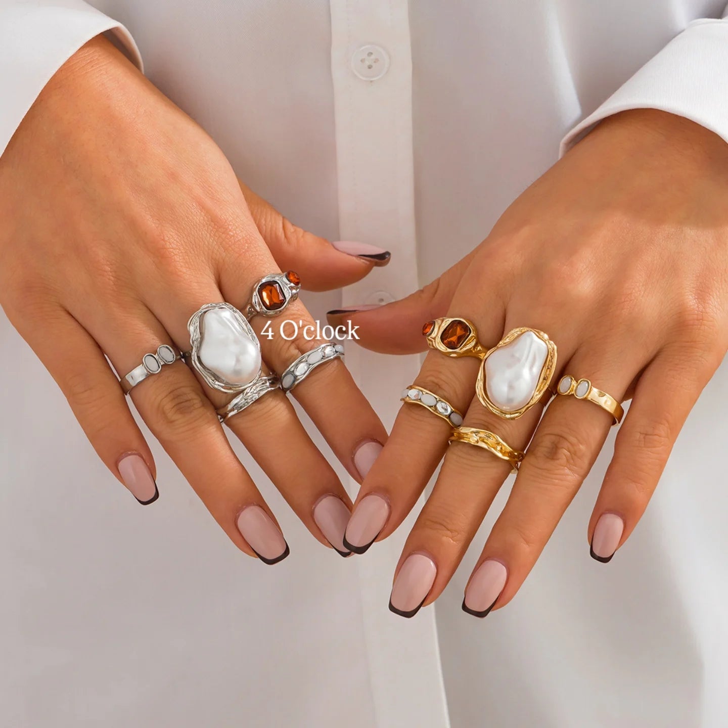 ✨RS118: Maximalistic Finger Ring Sets (Silver) - 3pcs (Adjustable-Non adjustable mixed sizes)