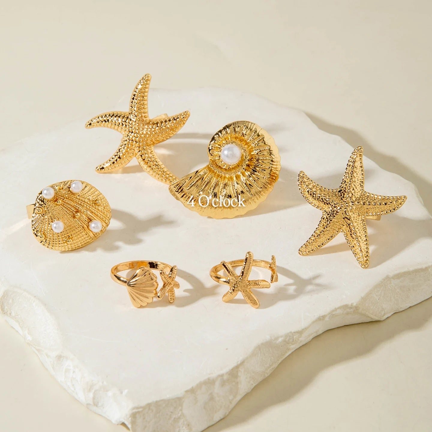 ✨RS94: Maximalistic Finger Ring Sets (Golden) - 6pcs (Full set adjustable)