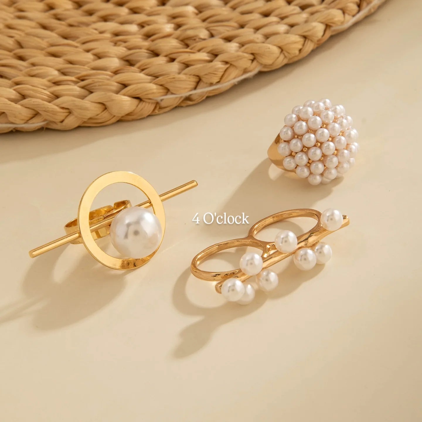✨RS81: Maximalistic Finger Ring Sets (Golden) - 3pcs (Adjustable-Non adjustable mixed sizes)