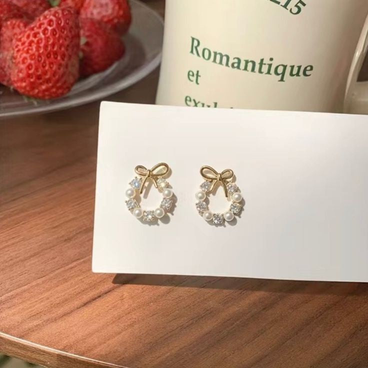 🫰🏻Korean Earrings: Pearl Circle Top✨